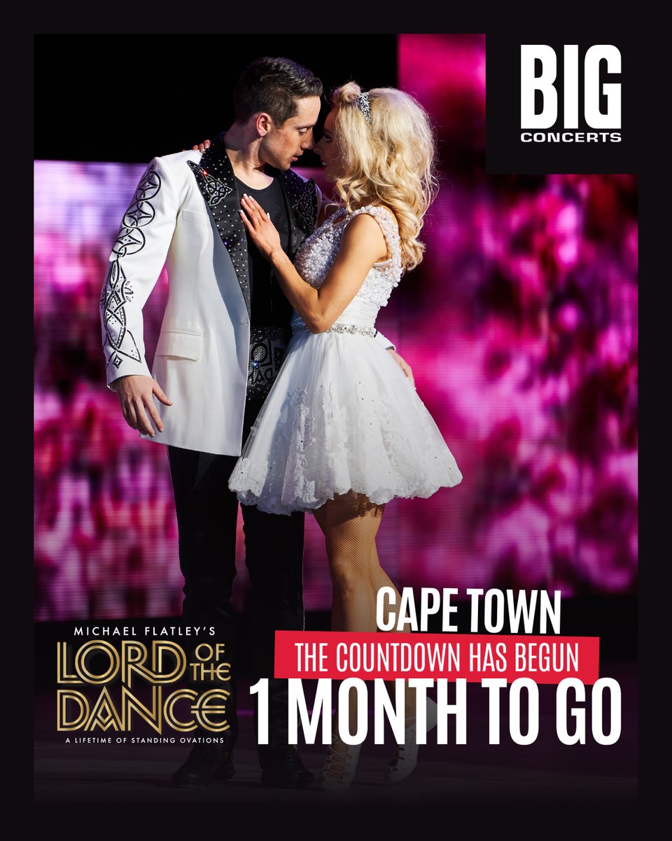 BIG Concerts (@bigconcerts) on Twitter photo The wait is almost over. 1 Month to go, Cape Town!
Get your <a href="/lordofthedance/">Lord of the Dance</a> tickets at bigconcerts.co.za and <a href="/TicketmasterZA/">Ticketmaster South Africa</a>
#AnotherBigConcertsExperience #LordOfTheDanceSA25 #ALiftimeOfStandingOvations <a href="/KFMza/">kfmza</a> <a href="/Hot1027FM/">HOT102.7FM</a> The wait is almost over. 1 Month to go, Cape Town!
Get your <a href="/lordofthedance/">Lord of the Dance</a> tickets at bigconcerts.co.za and <a href="/TicketmasterZA/">Ticketmaster South Africa</a>
#AnotherBigConcertsExperience #LordOfTheDanceSA25 #ALiftimeOfStandingOvations <a href="/KFMza/">kfmza</a> <a href="/Hot1027FM/">HOT102.7FM</a>