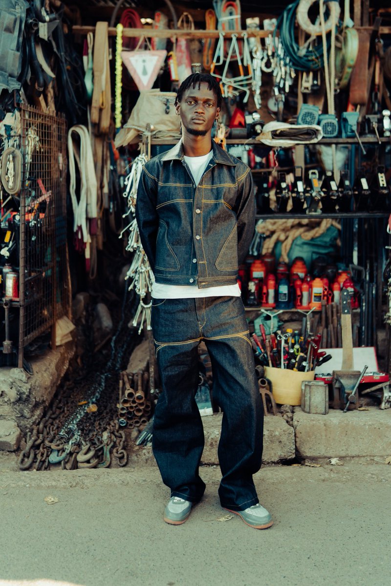 NairobiNnoize's tweet image. MBOKA DENIM SET; An ode to Nairobi’s relentless hustle and the bold spirit of nganya culture.
Tailored from premium blue selvedge denim, with signature brown stitching that echoes precision, pride, and artisanal care.
.
Available now for preorder in all three colours.