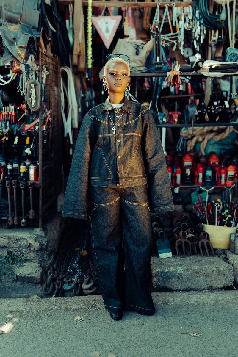 NairobiNnoize's tweet image. MBOKA DENIM SET; An ode to Nairobi’s relentless hustle and the bold spirit of nganya culture.
Tailored from premium blue selvedge denim, with signature brown stitching that echoes precision, pride, and artisanal care.
.
Available now for preorder in all three colours.