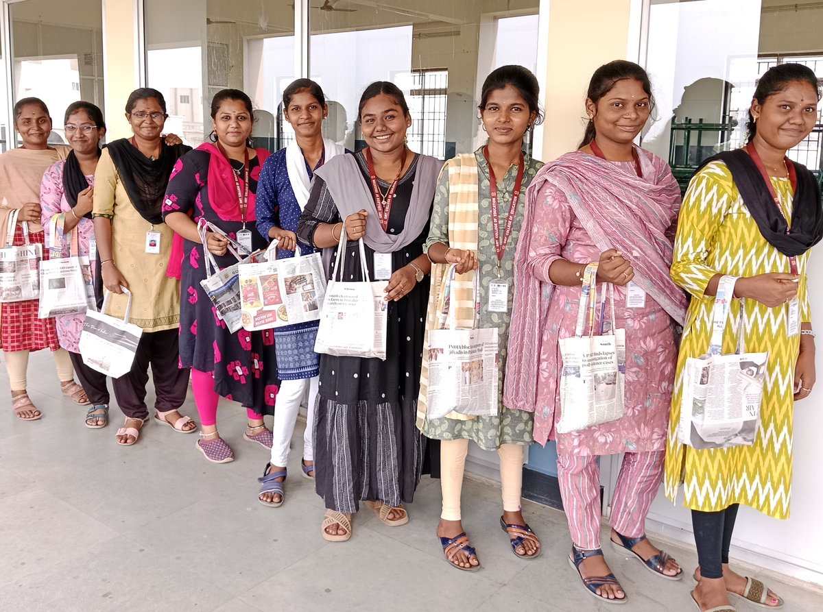 NSSGRT1TVLR's tweet image. The Eco Club of GRT COE celebrated Paper Bag Day on 12.05.25 with a vibrant hands-on workshop where our B.Ed. students creatively crafted eco-friendly paper bags.#PaperBagDay #EcoClub #GRTEducation #SayNoToPlastic #GreenCampus #FutureEducators #SustainabilityMatters #GRTCOE