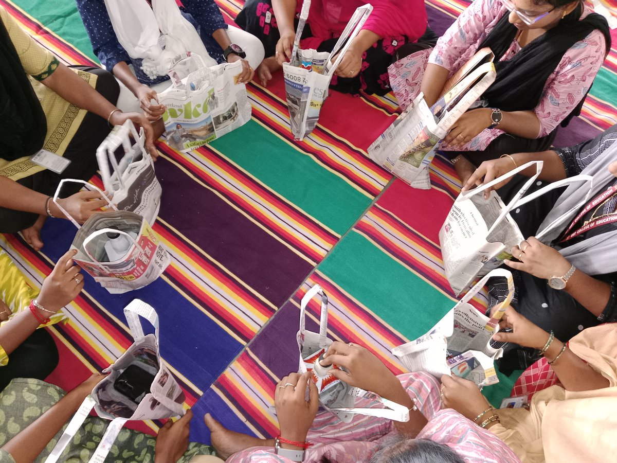 NSSGRT1TVLR's tweet image. The Eco Club of GRT COE celebrated Paper Bag Day on 12.05.25 with a vibrant hands-on workshop where our B.Ed. students creatively crafted eco-friendly paper bags.#PaperBagDay #EcoClub #GRTEducation #SayNoToPlastic #GreenCampus #FutureEducators #SustainabilityMatters #GRTCOE