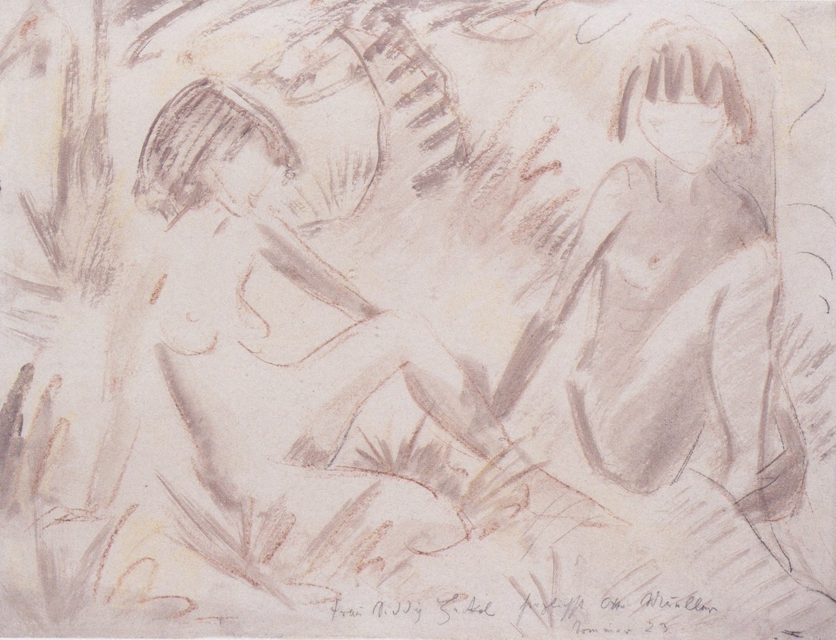 Zwei Sitzende Mädchenakte Im Freien wikiart.org/en/otto-muelle…