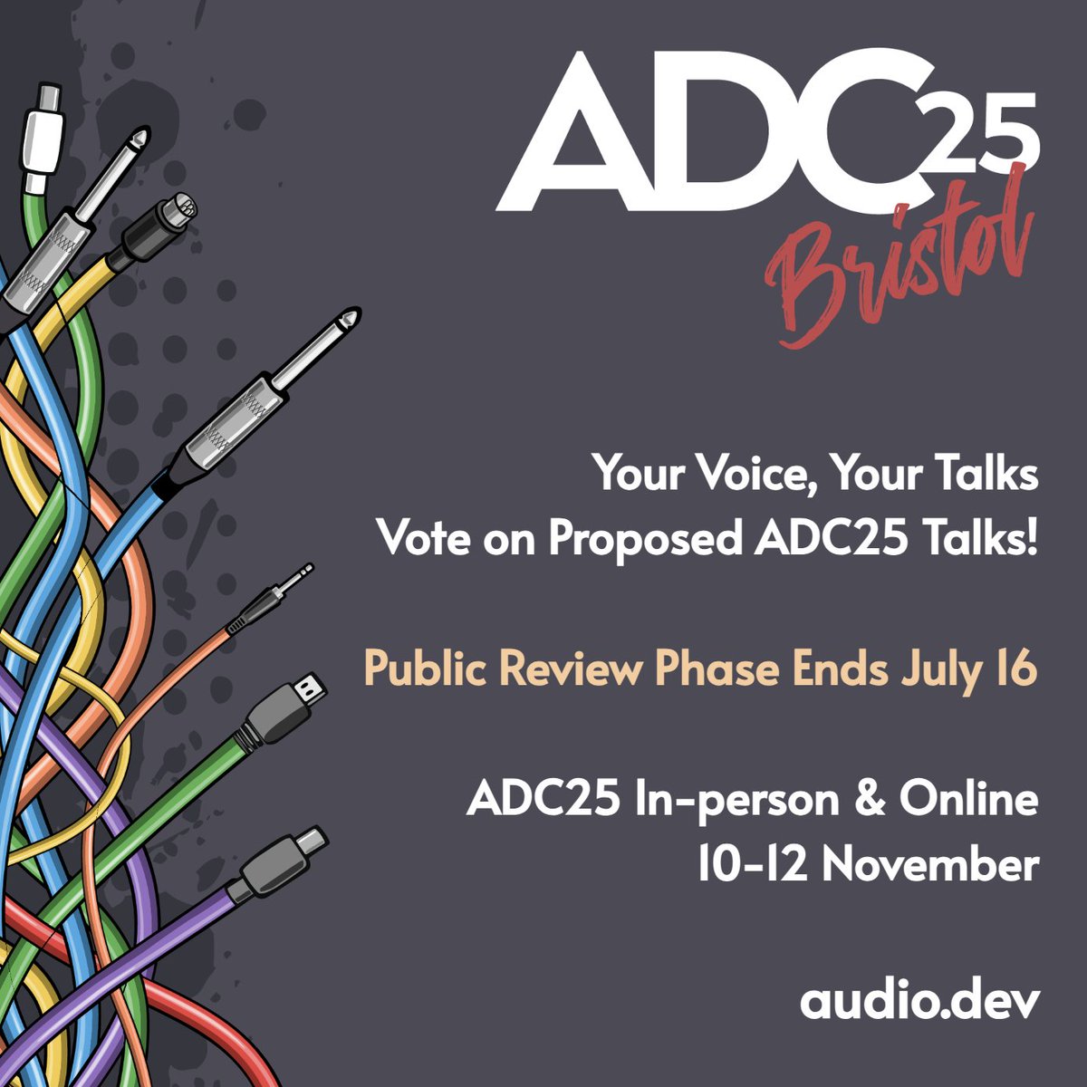 Your Voice, Your Talks - Help Shape the ADC25 Programme!

We invite everyone in the audio developer community to take part in the review phase for proposed ADC25 talks.

audio.dev/call-for-speak…

In-person Bristol UK &amp; Online 10-12 Nov

#audio #developer #programmer #programming