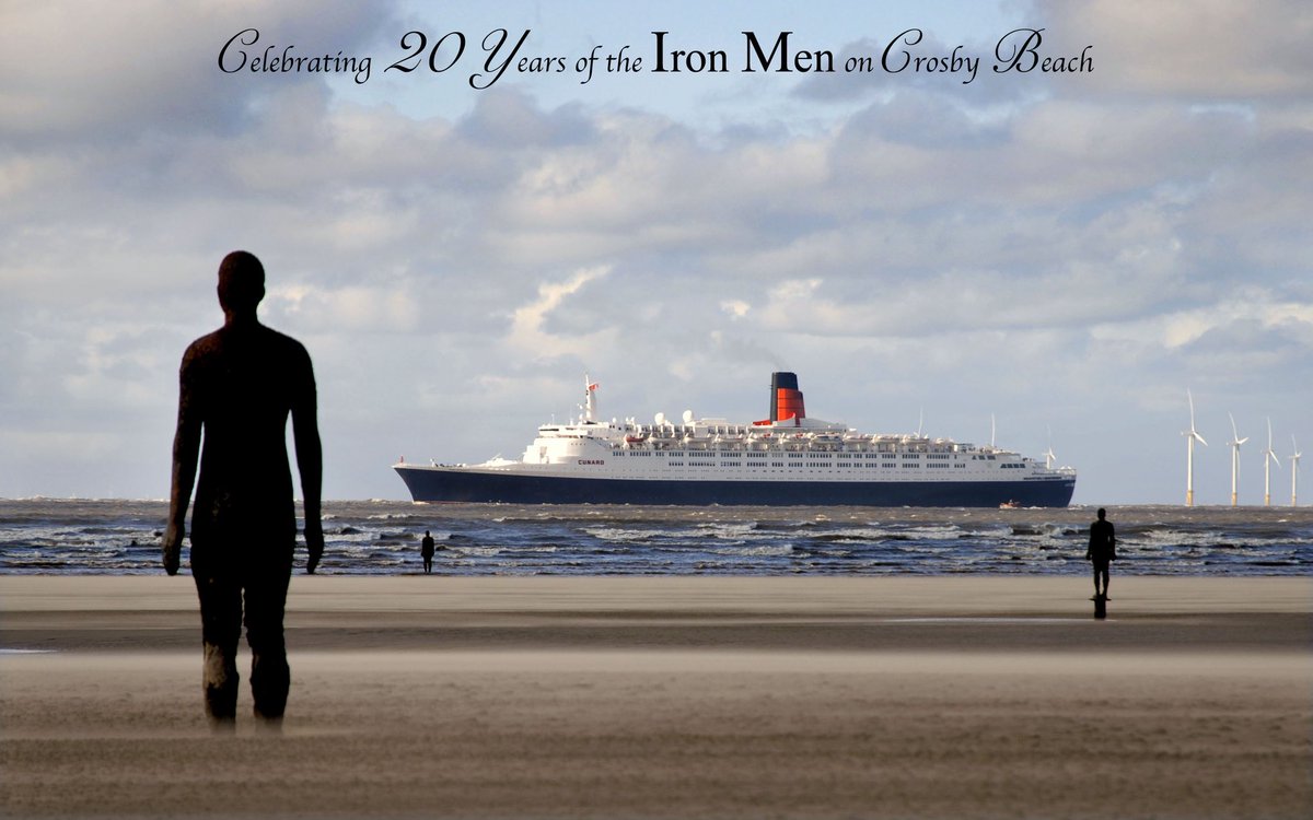 RonDaviesPhoto's tweet image. Guard of honour to a stately Queen, the Iron Men of Crosby beach stand to attention as the Queen Elizabeth 2 glides up the Mersey to make her farewell visit to Liverpool on 3rd October 2008. @IronMenCrosby #IronMenat20