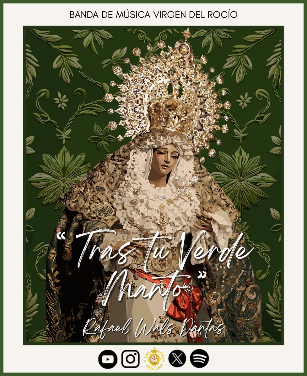🔜Nueva incorporación musical.

"Tras tu Verde Manto" de Rafael Wals Dantas, compuesta en el año 2006.

Marcha dedicada a la titular mariana de la <a href="/EsperanzaHdad/">Hermandad de la Esperanza</a> , siendo estrenada por la propia banda de la cofradía <a href="/bdmlaesperanza/">B.M. LA ESPERANZA</a> 💚.

#SuenaelRocío #CofradiasMLG