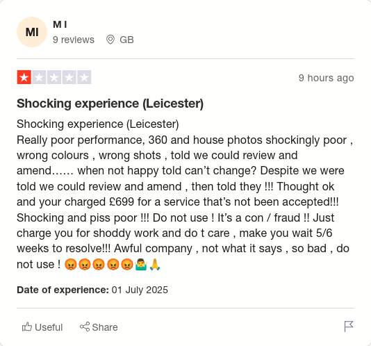 M I gave Purplebricks 1 star via <a href="/Trustpilot/">Trustpilot</a> trstp.lt/h32EI3IJ2h #CONmisery #NoBull #ownit