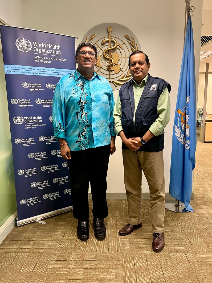WHOMalaysia's tweet image. Great to host Dr Muralli from @ncsmalaysia at the WHO office today. We discussed ongoing efforts to strengthen cancer prevention, early detection & equitable access to care.
Looking forward to continued collaboration. 🎗️