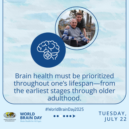 Neurological disorders, a leading cause of death &amp; disability worldwide
#WorldBrainDay, help raise awareness  #BrainHealthForAllAges. 
Save the date—Tuesday 22 July —and help us drive this message forward. #WorldBrainDay #WBD2025 #childneurology #EPNS2025 wfneurology.org/world-brain-da…