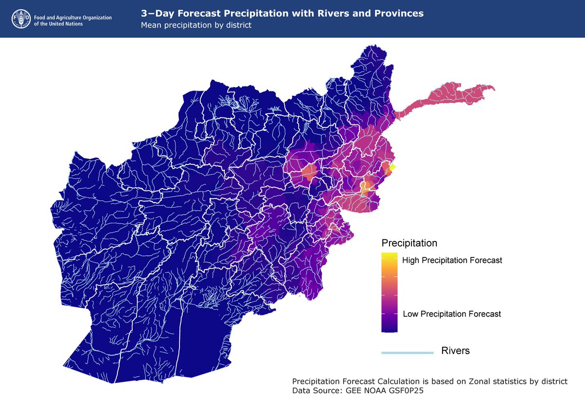 FAOAfghanistan's tweet image. 📢 Flash Flood Risk (July 13–15)
Moderate to high risk of localized flash flood in eastern (Nangarhar, Kunar, Laghman, Nuristan) & southeastern (Khost, Paktika, Paktya, Logar) provinces due to monsoon-related rainfall. Risk may extend to parts of central & northeastern regions.