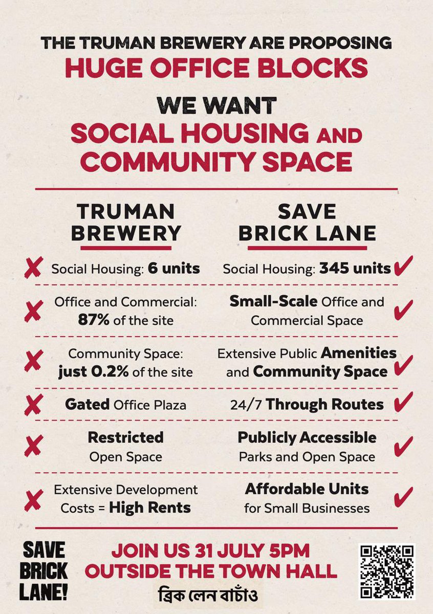 Community Action Day, Jul 31, 5pm outside Whitechapel Town hall against destruction and displacement on Brick Lane by one developer #SaveBrickLane