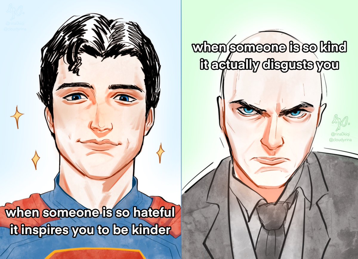 rina0kiqi's tweet photo. I’m sure this has been done before but it’s LITERALLY them 😭😭 lmao 
#Superman #LexLuthor https://t.co/DRRERXb9HT