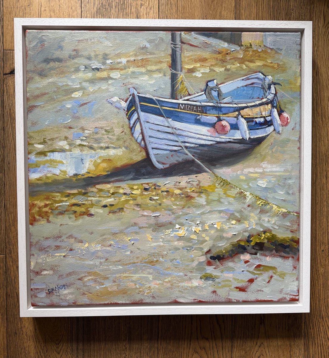 #Mizpah in early morning #light in her frame. #Staithes #Beck #June #sunlight #marineart #YorkshireCoast