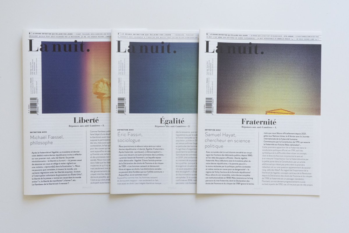 #14juillet 

« La culture de la liberté est une culture par la liberté », Michaël Fœssel
 
« Rendre l’égalité désirable est l’enjeu démocratique par excellence », <a href="/EricFassin/">Eric Fassin</a>

« Une République fraternelle est une République porteuse d’émancipation », <a href="/SamuelHayat/">Samuel Hayat</a>