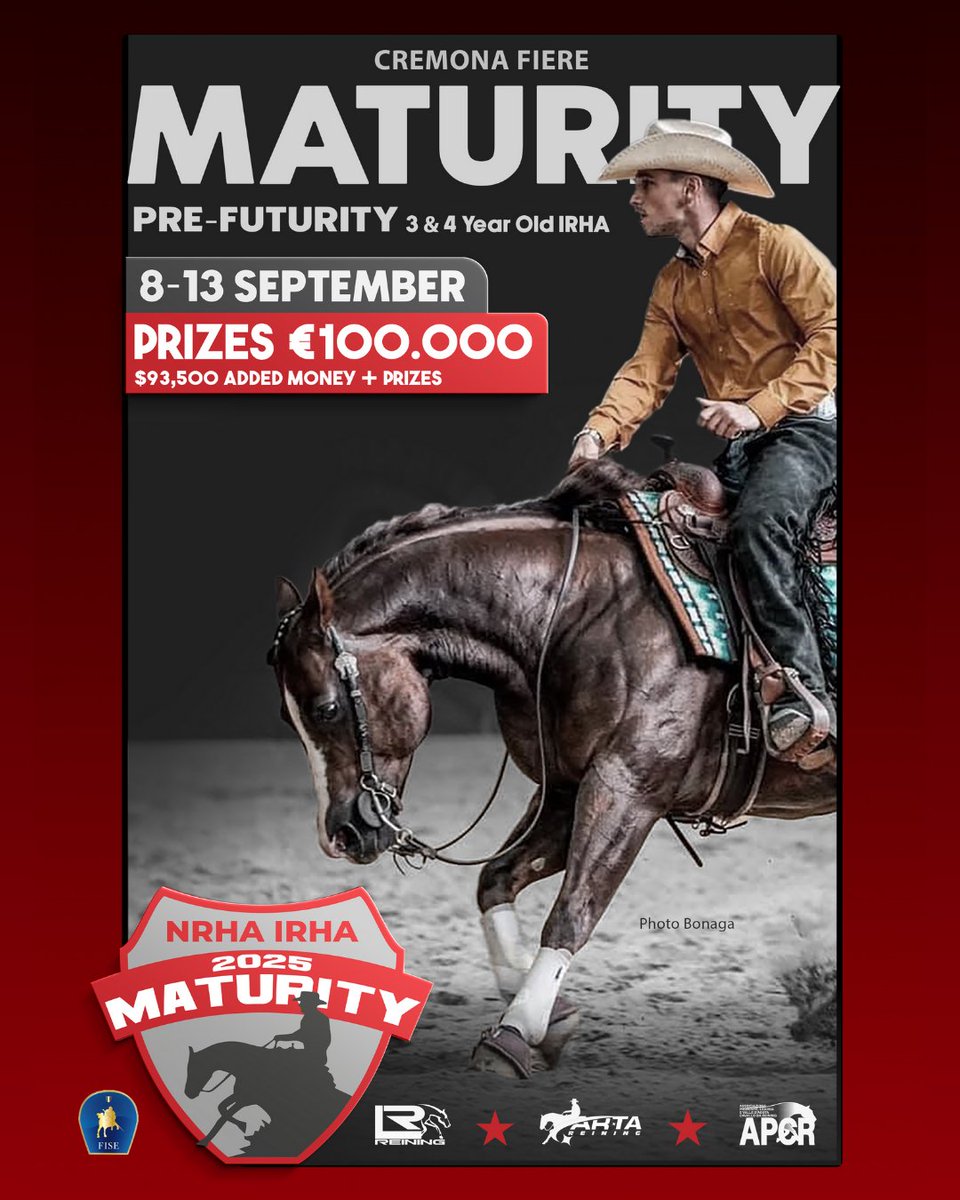 irhareining's tweet image. 💥 2025 #MATURITY 💥
👉 $93,500 Added! 👈

🇮🇹 #Iscrizioni #ONLINE entro il 13 Agosto
👇👇👇
irha.it/it/campionato/…

🇬🇧 Online entries by August 13th
👇👇👇
irha.it/en/championshi…

#Reining #ItalianReining #IrhaReining #IRHA #FISE #NRHA