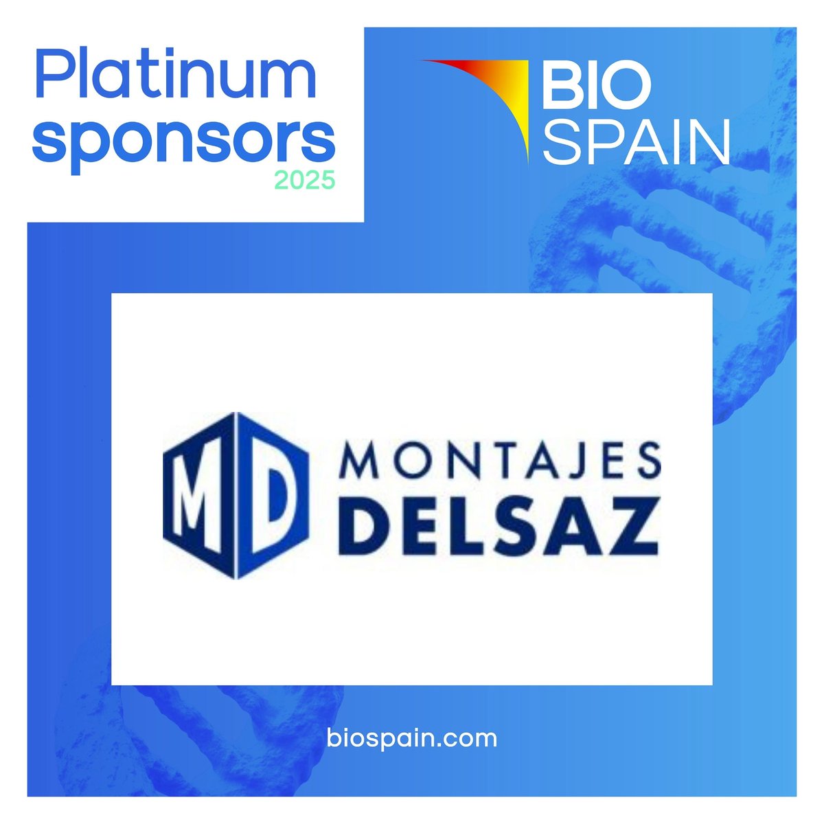 BIOSPAIN_AseBio's tweet image. Montajes Delsaz joins #BIOSPAIN2025 as a PLATINUM sponsor.
➡️For more information, visit montajesdelsaz.com
➡️More information about BIOSPAIN: biospain.com
