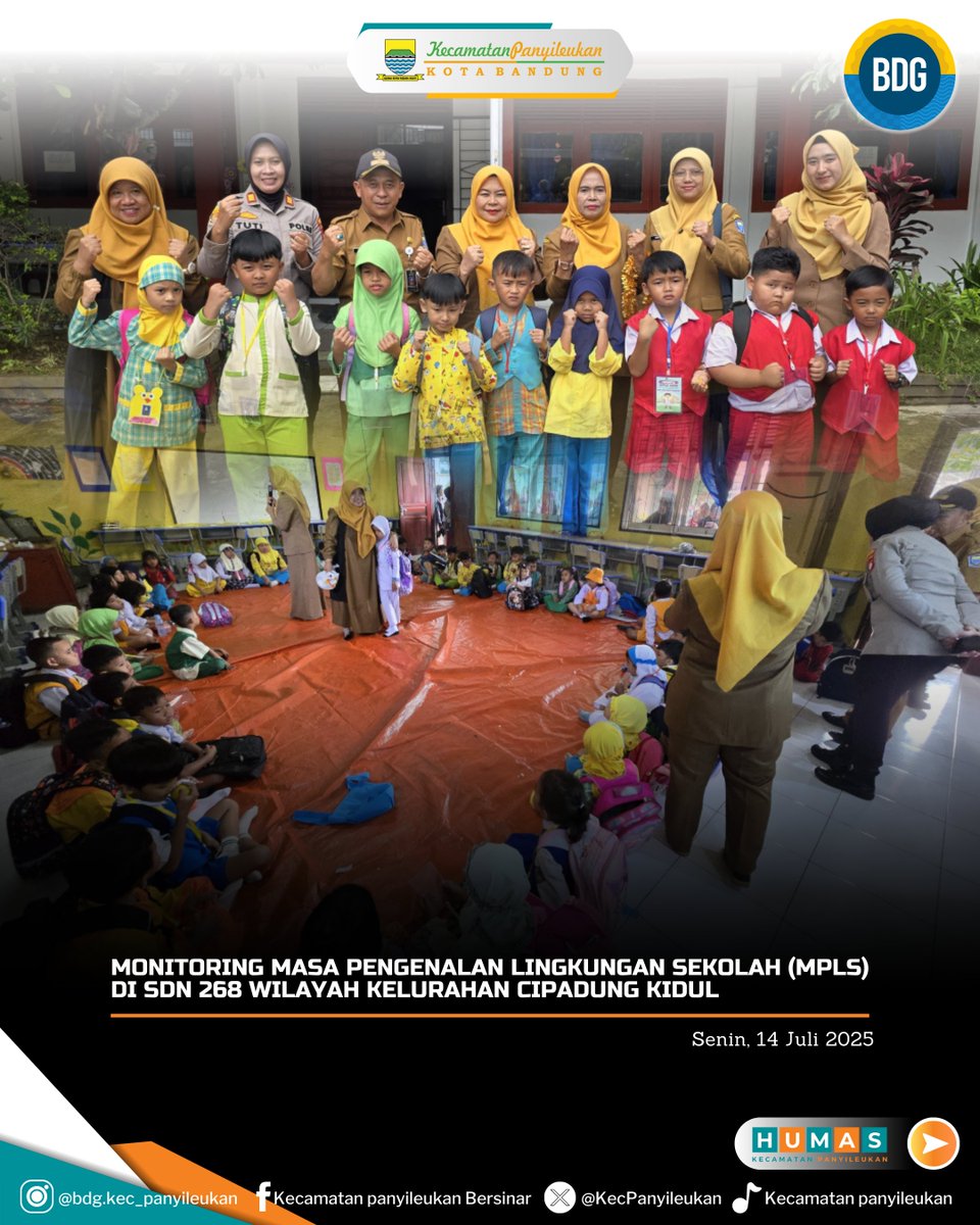 Monitoring Masa Pengenalan Lingkungan Sekolah (MPLS) di SDN 268 wilayah Kelurahan Cipadung Kidul, Kecamatan Panyileukan. Senin, 14 Juli 2025.
<a href="/humasbandung_/">Humas Kota Bandung</a>
<a href="/ppidkotabandung/">Layanan Informasi dan Pengaduan Kota Bandung</a>
<a href="/halo_bandung/">Prokopim Kota Bandung</a>