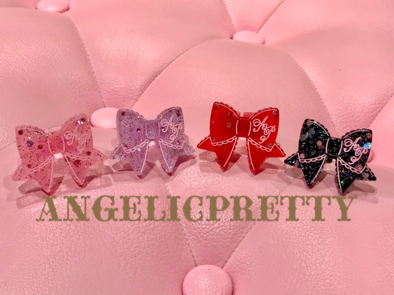 きらめきリボンネックレス　Angelic Pretty Glitter Ribbon Necklace by Angelic Pretty