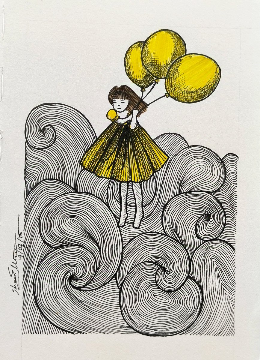 shawnellian's tweet image. Balloon Adventure 

#traditionalart #dailysketchbook #drawing #pendrawing #art #artmoots #artistonx #childrensillustration #illustshare #artistsupport