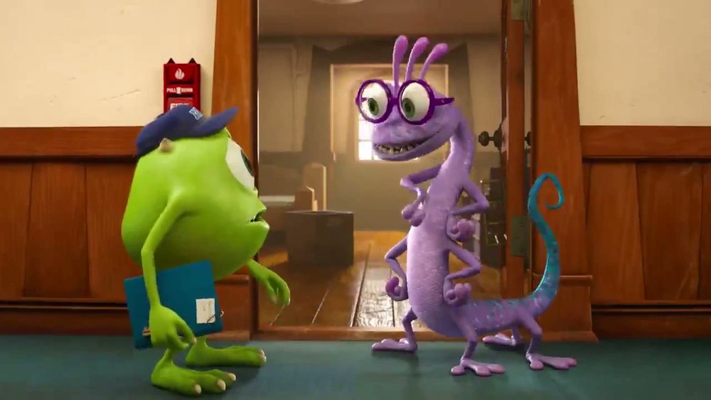 Monopoliodisney's tweet photo. Vamos lembrar que Randall era alguém gentil e carinhosa até que a faculdade o mudou. A Disney/Pixar estava nos alertando desde que éramos crianças. https://t.co/t4PMcFA7aj