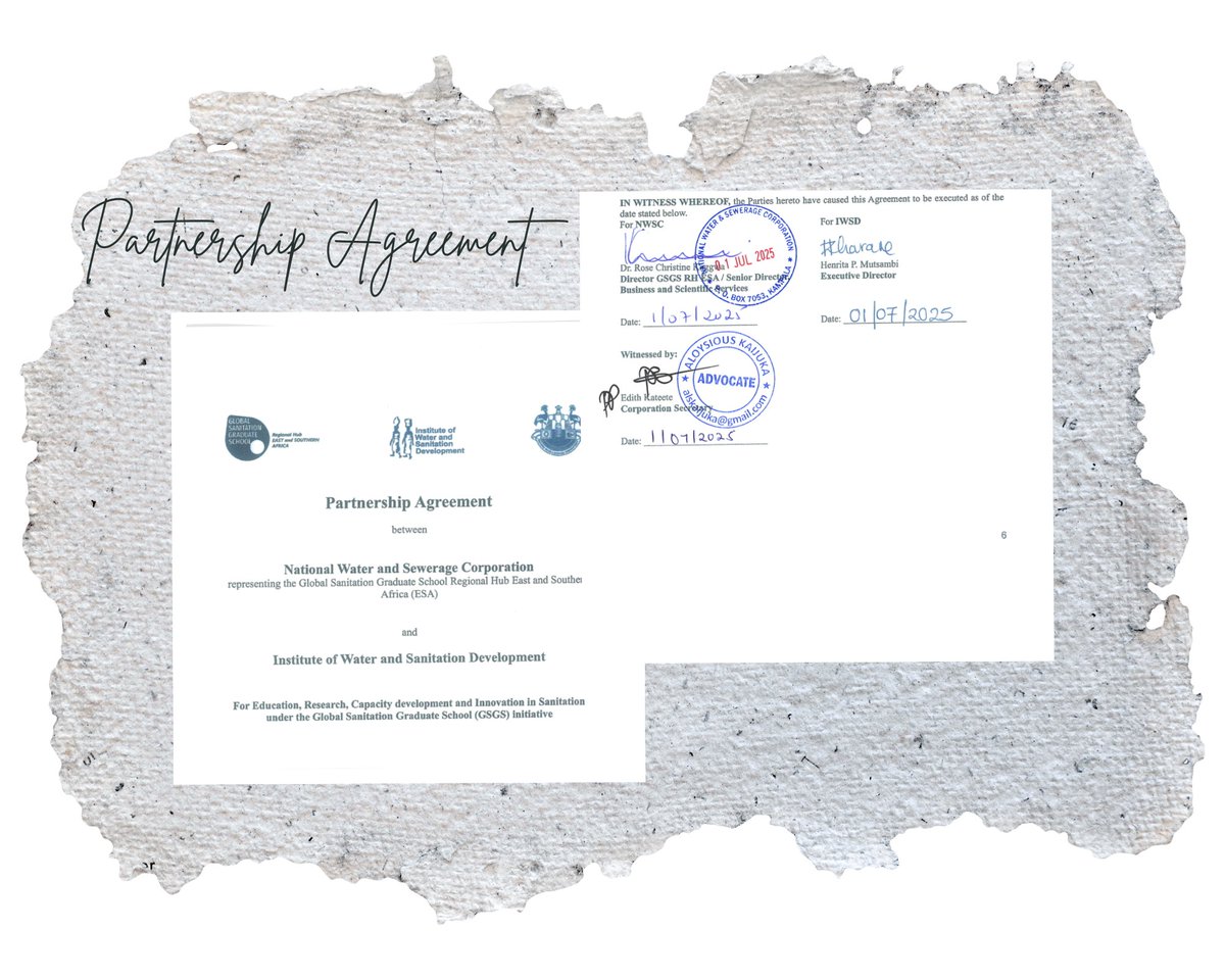 Exciting Development!
IWSD has partnered with a NWSC representing GSGS Regional Hub to boost #Sanitation research, education &amp; innovation in East and Southern Africa. Watch the space for more exciting updates!
#WASH #GSGS #CapacityBuilding
#Sanitationforpeace