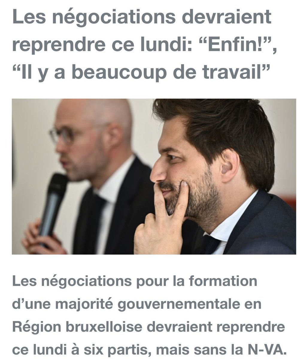 SoiresseKalvin's tweet image. La reprise des négociations est une bonne chose pour Bruxelles. En tant que Bruxellois, on doit en convenir. Comme à Schaerbeek et comme nous l’avions prédit, PS et MR finissent toujours par s’entendre.
En espérant que les égos s’effacent devant la prise de responsabilités