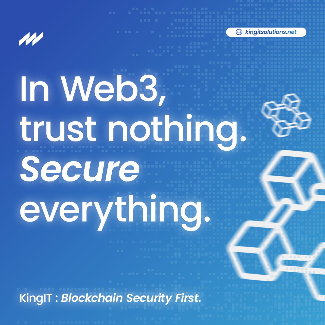 #ModularMonday
In Web3, security isn't optional ➤it's architecture.

<a href="/KingITsolutionX/">KingIT Solutions</a> engineers Zero Trust ecosystems that scale:
🔐 Smart contract audits
🧊 Cold wallet segregation
🛡️ Real-time exploit defense
Secure everything. Scale anything.
🔗 kingitsolutions.net