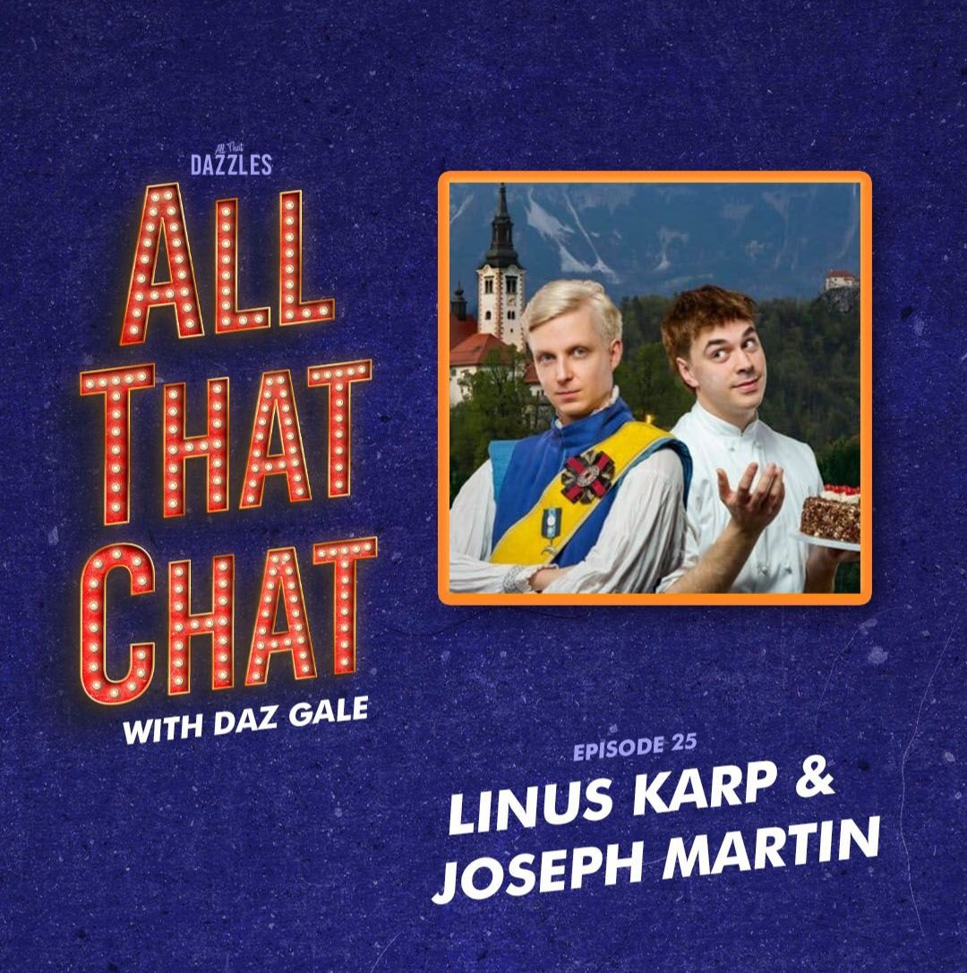 All That Dazzles (@atdazzles) on Twitter photo The last episode in this series of All That Chat is out now.
Harbingers of queer chaos <a href="/linuskarp/">linus karp</a> and <a href="/suddenlyjoseph/">Joseph Martin</a> talk all things <a href="/AwkwardProds/">#FitPrince and #UntrueDiana</a> including Cats, Diana, Gwyneth, getting married and what to expect from their latest show.
Listen now at linktr.ee/allthatchat The last episode in this series of All That Chat is out now.
Harbingers of queer chaos <a href="/linuskarp/">linus karp</a> and <a href="/suddenlyjoseph/">Joseph Martin</a> talk all things <a href="/AwkwardProds/">#FitPrince and #UntrueDiana</a> including Cats, Diana, Gwyneth, getting married and what to expect from their latest show.
Listen now at linktr.ee/allthatchat