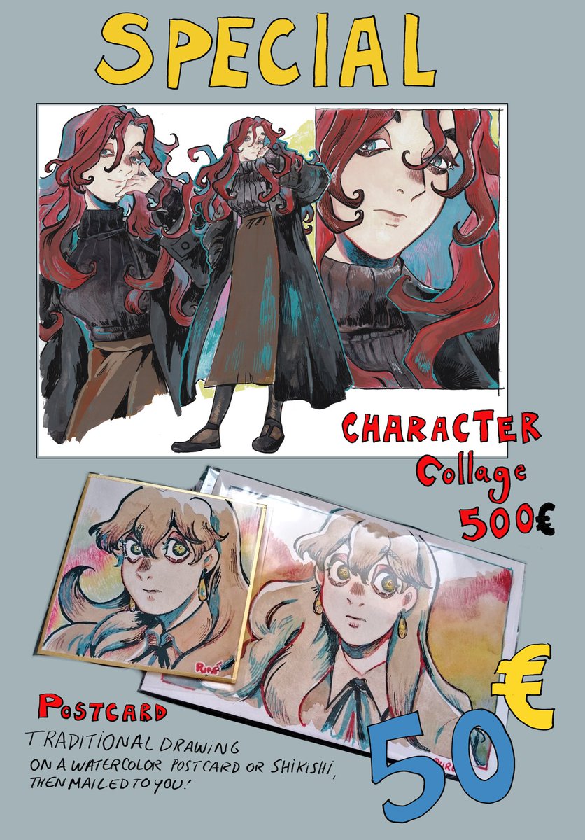 komemerda's tweet image. Gotta open a few more slots for August and September!

 Got some special options this time around ( I have a pile of watercolor postcards)