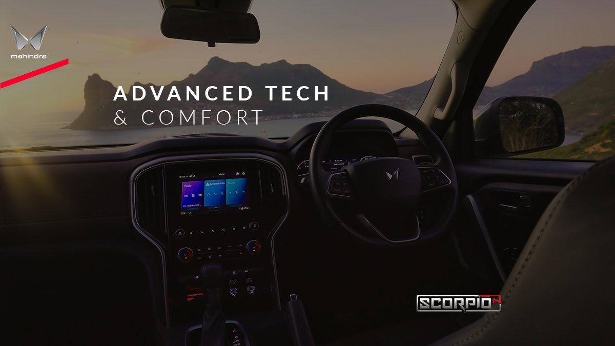 Mahindra_SA's tweet image. Built for those who demand more from every drive. The Mahindra Scorpio-N is Engineered 4 Real Adventure — packing True 4X4 Capability, Intuitive Safety, Advanced Tech & Comfort into one commanding SUV.
Meet your next SUV: tinyurl.com/hhb5pv7u
#MahindraSA