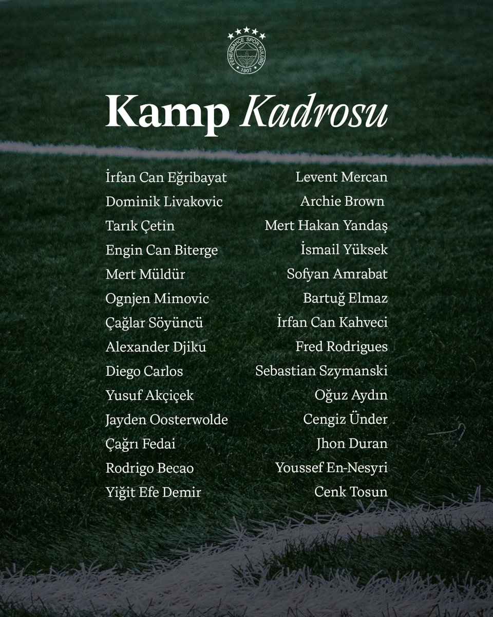 📋 Portekiz kampı kadromuz.
