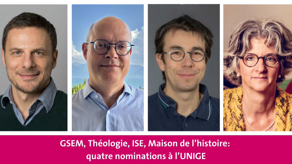 UNIGEnews's tweet image. Dès le 15 juillet, Salvatore Di Falco devient doyen de la GSEM et Christophe Chalamet prend la tête de la Faculté de théologie. Jérôme Kasparian dirigera l’Institut des sciences de l’environnement et Korine Amacher la Maison de l’histoire.
Plus d'infos 👉ow.ly/77Kj50WoZcH…
