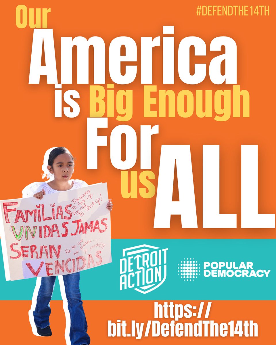 Detroit_Action's tweet image. The 14th Amendment is the freedom to belong–to love who we love, to get the care we need and choose our leaders.
Become a Defender w/ us and @popdemoc! Sign the petition to call our elected leaders to uphold the Constitution and reject any attempts to roll back birthright…