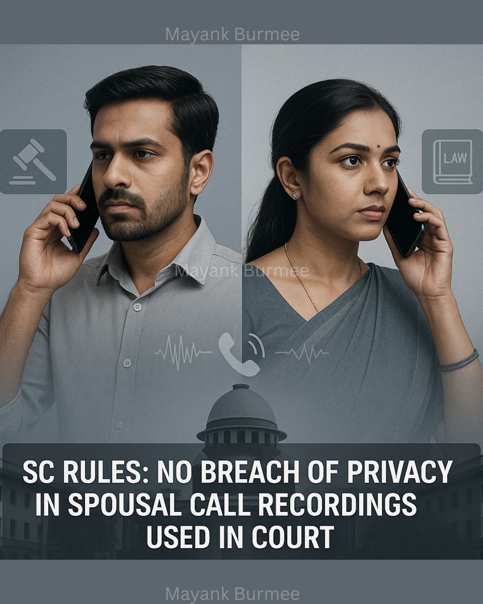 BurmeeM's tweet image. They said men recording calls was “spying.”

Supreme Court now says—it’s NOT a privacy breach.

It’s proof. It’s protection. It’s justice.

In short—truth matters more than technicalities.
#MensRights #FalseCases #SCJudgment