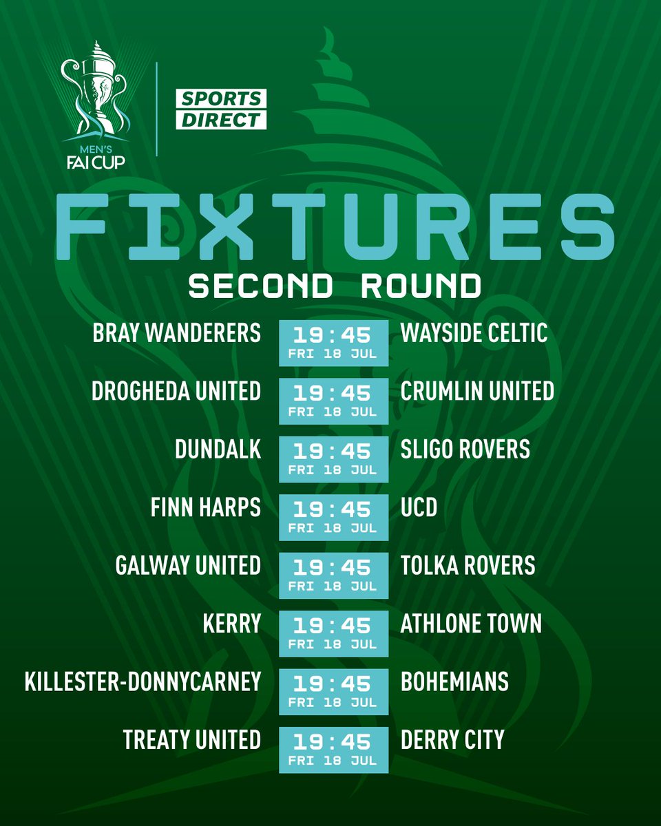 FAIreland's tweet photo. It's Match Week 🏆

What tie are you most looking forward to this weekend in the Sports Direct Men's FAI Cup? https://t.co/NLQWyigd6q