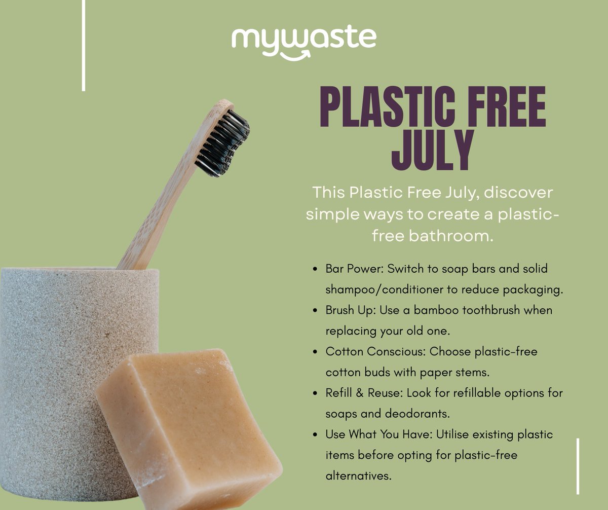 MyWasteIreland's tweet image. What's your favourite plastic-free personal care product, or what's one swap you're keen to try? Share with us for others to see!
Our bathrooms are often hidden plastic hotspots, with shampoo bottles and toothpaste tubes or sachets from samples and hotel visits. But transforming…