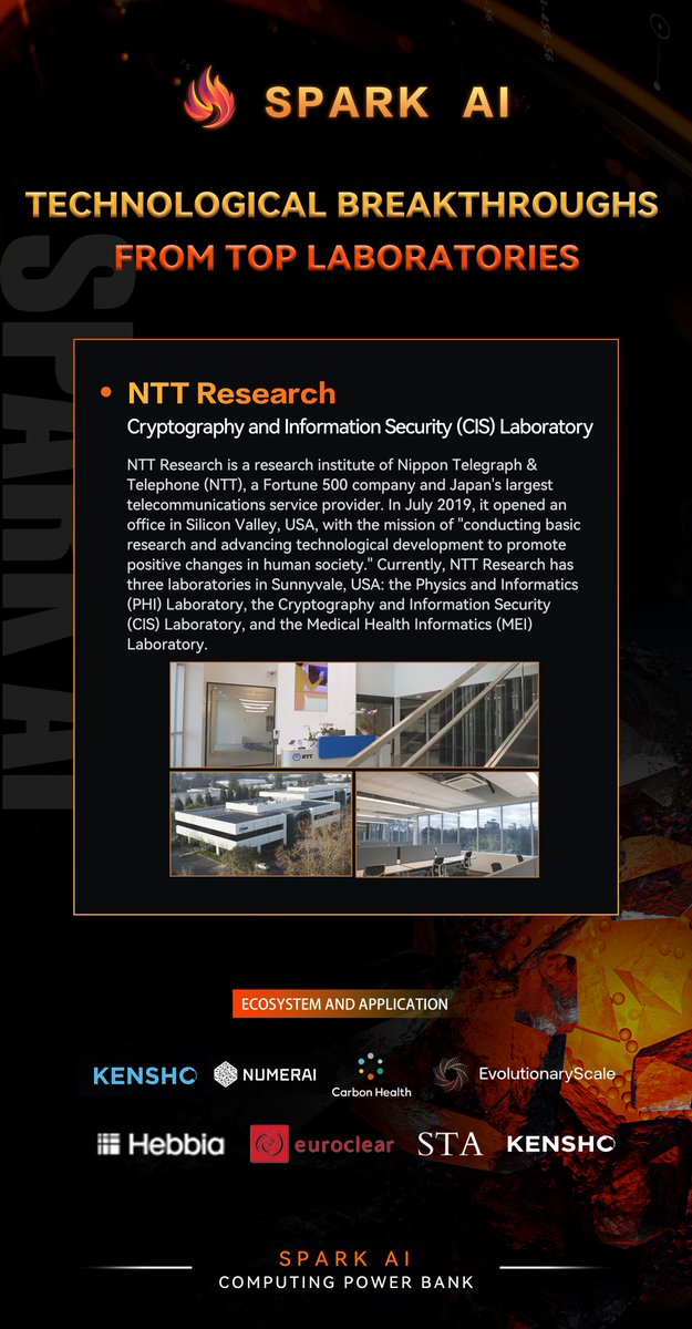 SparkAIPro's tweet image. 🚨 SPARK AI x NTT Research
Breakthroughs from top cryptography labs powering the future of decentralized compute.
Backed by a Fortune 500 tech giant.
Deployed in Silicon Valley.
Connected to a next-gen AI ecosystem.
The infra war has begun. We came prepared.
#SPARKAI #AIInfra