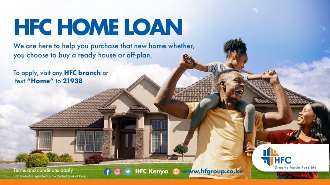 Let’s make your dream home a reality. Whether it’s a ready house or an off-plan project, we’re here to support you with a flexible home loan designed just for you.
Call us on 0709 438000, SMS “Home” to 21938, or visit your nearest HFC branch to get started.