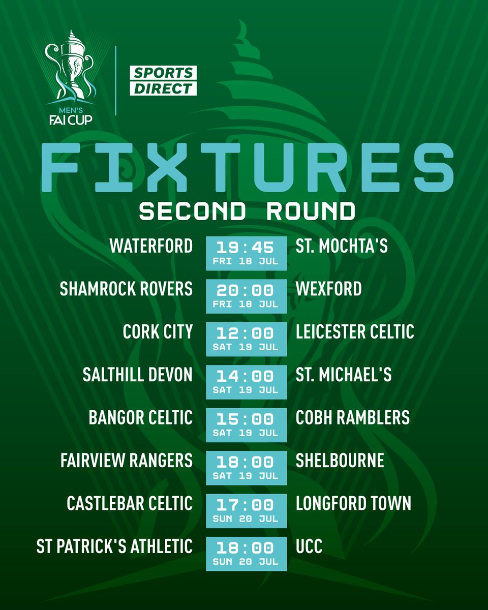 FAIreland's tweet photo. It's Match Week 🏆

What tie are you most looking forward to this weekend in the Sports Direct Men's FAI Cup? https://t.co/NLQWyigd6q