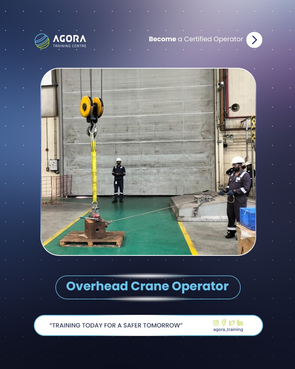 agora_training's tweet image. 🔧 Precision. Safety. Control.
At Agora Training Centre, we train professionals to operate with confidence and competence.

#OverheadCraneOperator #AgoraTraining #CertifiedOperator #CraneSafety #LogisticsTraining #HeavyEquipment #HSE #WorkplaceSafety #SkillsThatLift