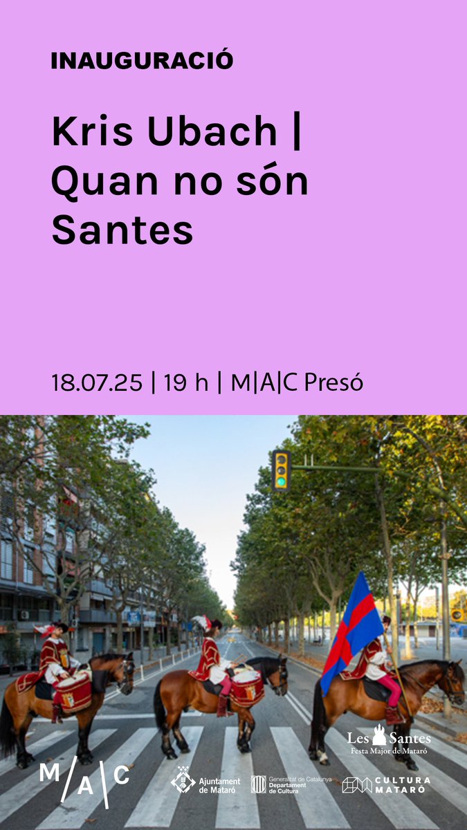 #INAUGURACIÓ
Aquest divendres inaugurem | Quan no són Santes 🐎, l'exposició de fotografies de Les Santes 2024.

🗓️ Del 8.07.25 al 7.09.25
🎉 Inauguració: divendres 18 de juliol, 19 h
🗣️ Visita comentada: dijous 24 de juliol, 19 h

✨ No t’ho perdis!
#lessantes #cultura