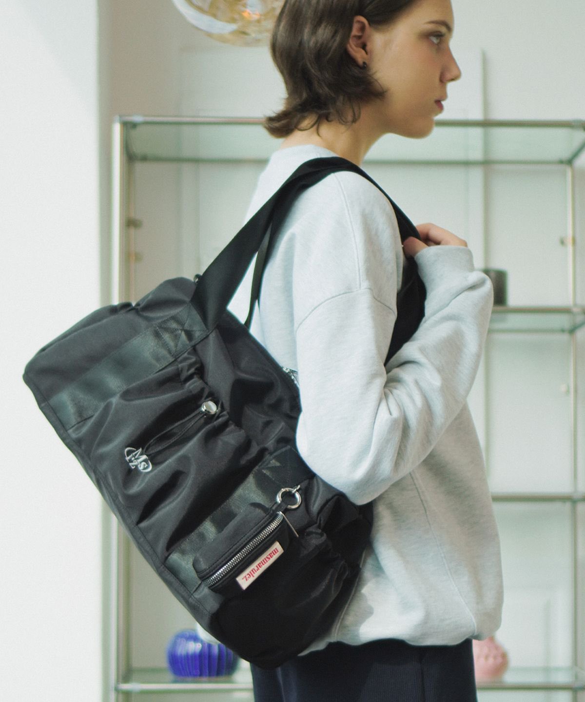 【Masmarulez】304Eyelet ear arch bag_2colors 304Eyelet ear arch bag _ black masmarulez官方網站