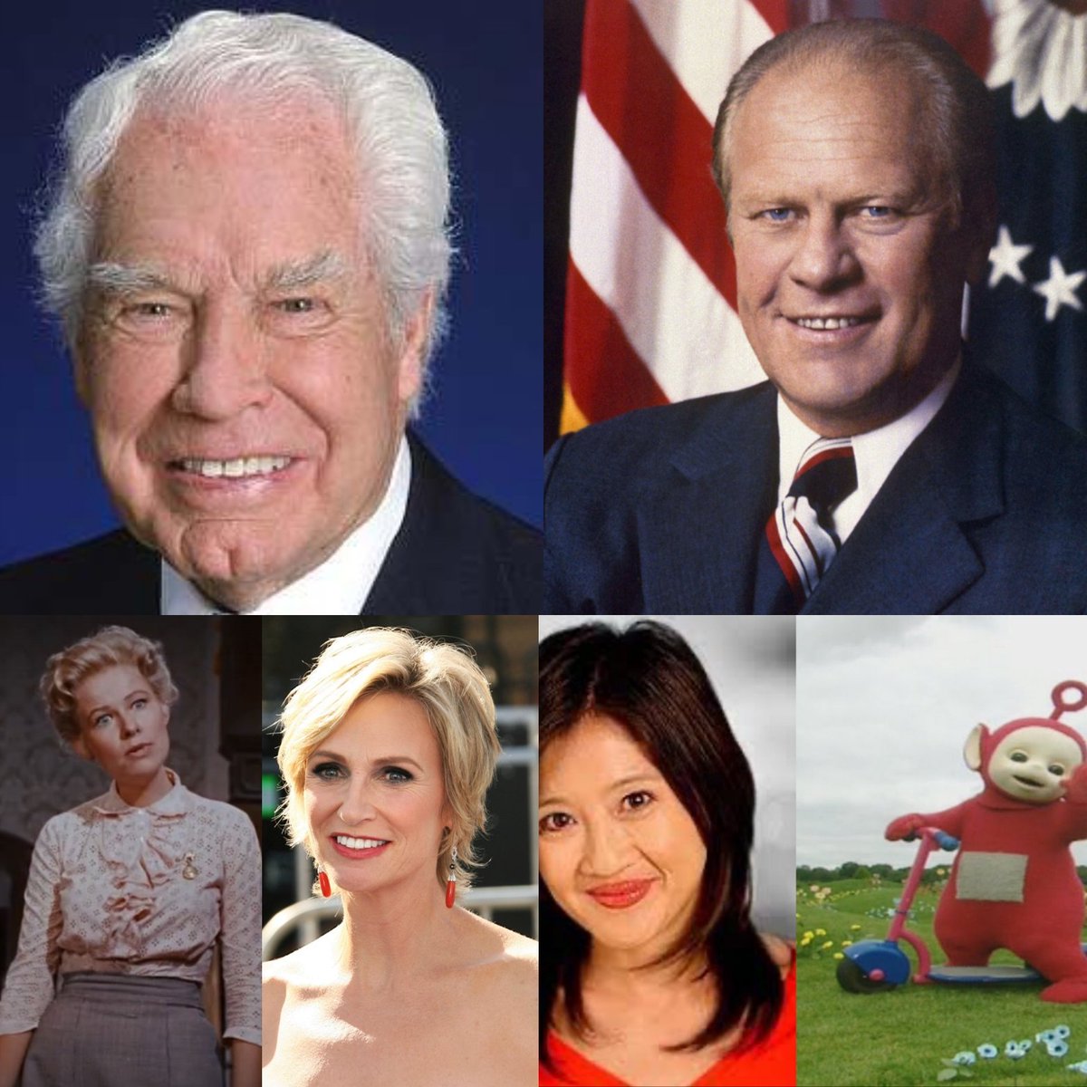ArenStenslie's tweet image. Today&apos;s also the #115thheavenlybirthday of #animator #WilliamHanna, #112thheavenlybirthday of #President #GeraldFord, #97thbirthday of #actress #NancyOlson, #65thbirthday of actress #JaneLynch, and #54thbirthday of actress @Realpuifanlee, voice of #PoTheRedTeletubby.
#PuiFanLee
