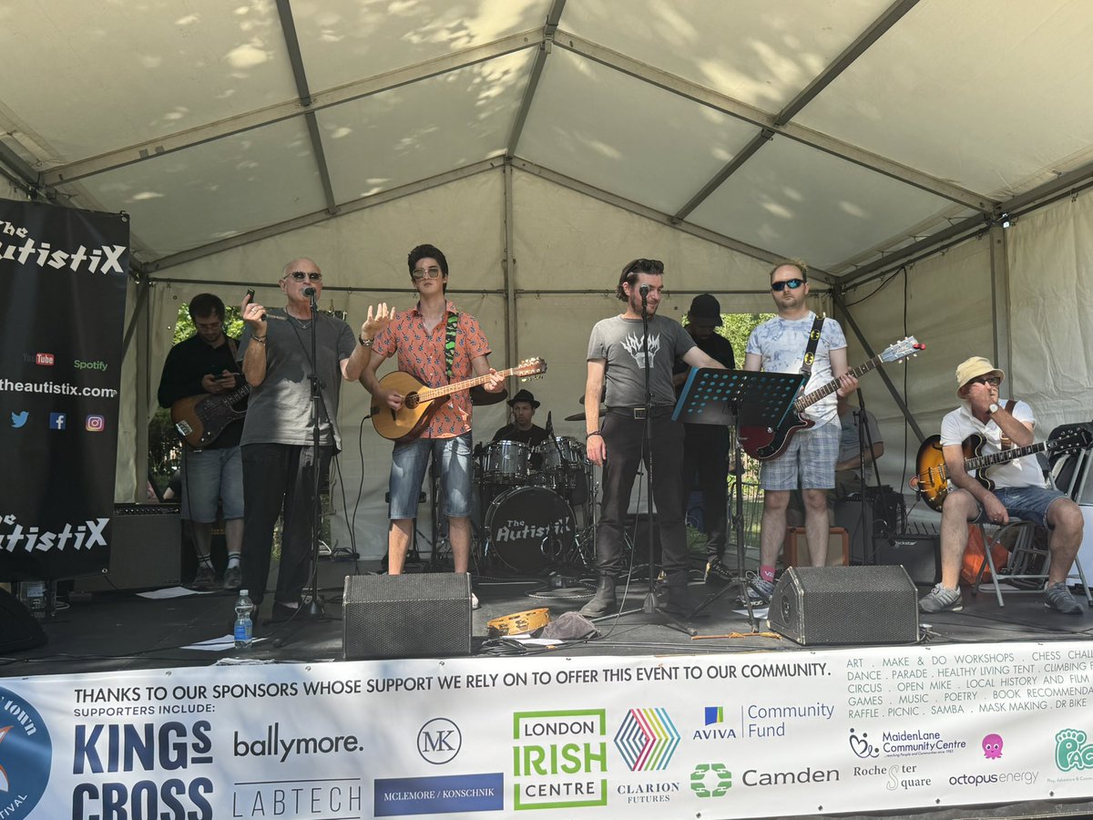 TheAutistiX's tweet image. @TheAutistiX at #CamdenNewTownCommunityFestival yesterday. We had a fun time playing at this very busy yesterday with a great audience! @autism #autisticmusicians #communityfestivals @Camden #leojlong #jackbeavenduggan #SaulZurSzpiro #IUsedToBeFamous #valuingpeople