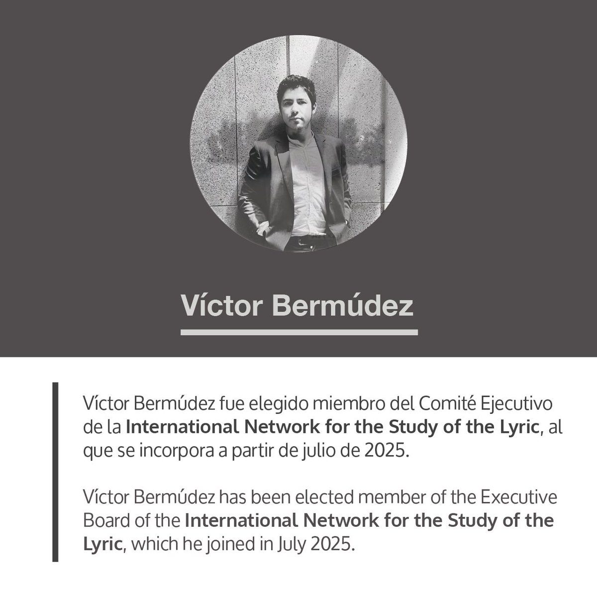 _COPOS's tweet image. COPOS Team◾️
Víctor Bermúdez joins the International Network for the Study of the Lyric.
copos.usal.es