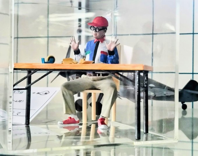 わくわくさんのプラモデルが完成したので模型屋さんで展示してもらった。生身っぽくなるように色を塗り重ねるのは楽しかった 