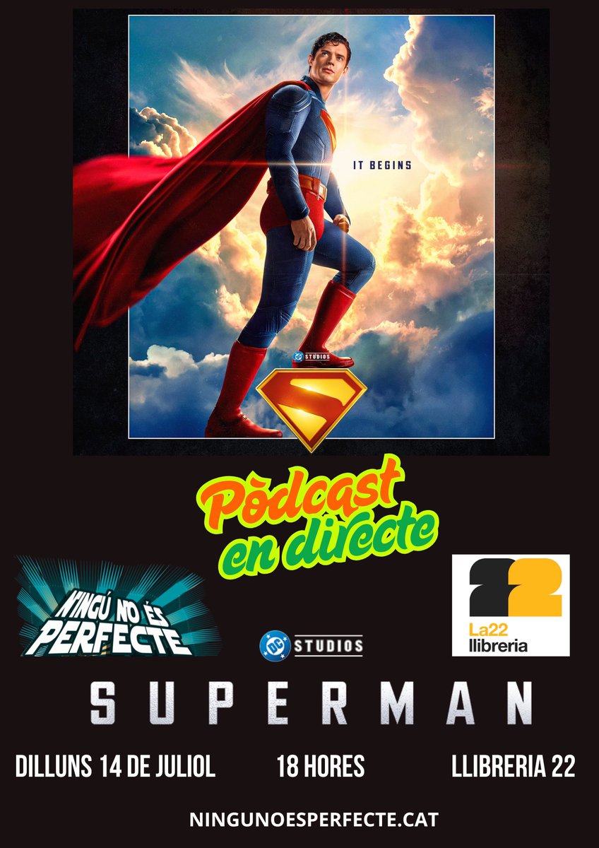 ningunoes's tweet image. ‼️AVUI‼️
Entrada lliure
#Superman #SupermanMovie @callahan_ruiz #radio #podcast #cinema