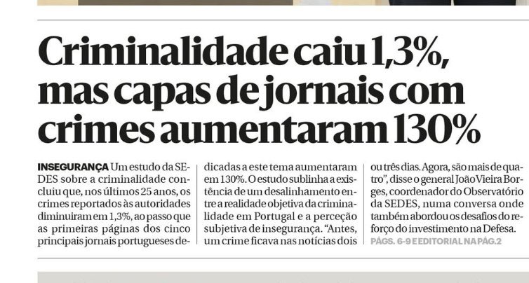 carlosp02740287's tweet image. Em Portugal já não se comete mais crimes. Comete-se é mais capas.
É o único país onde a perceção de insegurança assalta mais que os próprios ladrões.
Sugestão: vamos todos dormir com o spray de pimenta debaixo da almofada — não vá a capa do CM ou do DN arrombar-nos a porta!