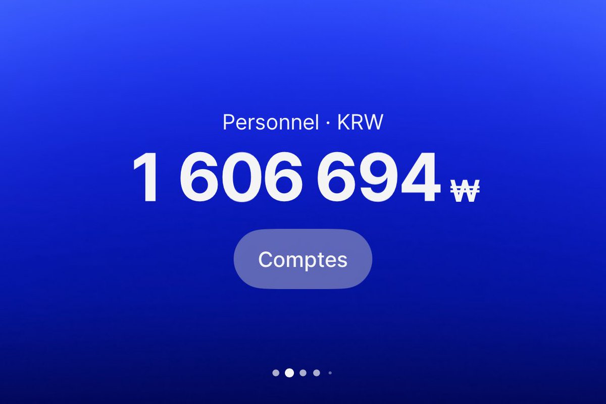 Suite à ce post et dans l’objectif d’un futur voyage au Japon je viens de changer des euros sur Revolut.
J’ai donc 1,6 millions de Won. Monnaie sud coréenne…
Bonne journée à vous.
🤡