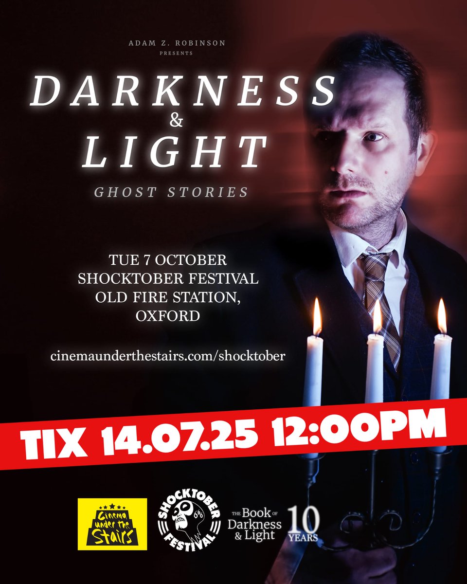 CineUnderStairs's tweet image. SHOX PRESENTS THE OPENING CEREMONY EVENT TO GET YOU INTO THE SPIRIT FOR OXFORD&apos;S GREATEST HORROR FESTIVAL!
Come face-to-face with terror…
@Adam_Zed  IS BACK THIS SHOCKTOBER! EARLY BIRD TICKETS AVAILABLE AT NOON!
ONLY £10!
cinemaunderthestairs.com/shocktober/