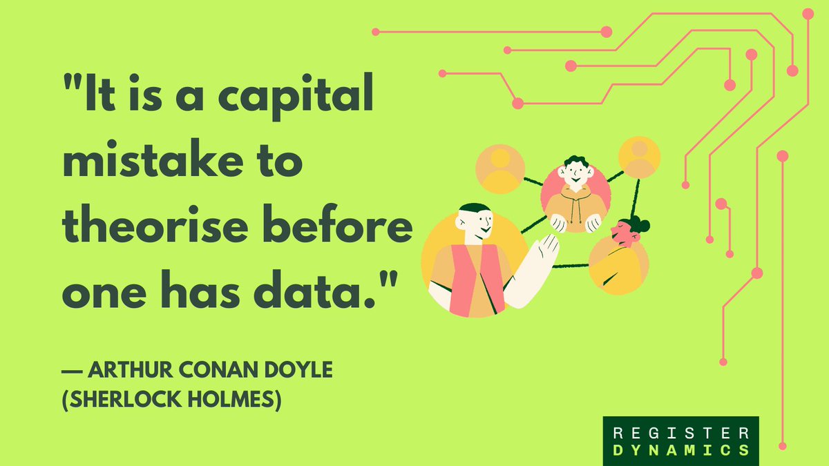 Register Dynamics (@regdyn) on Twitter photo This month's thought for our #data community: 'It is a capital mistake to theorise before one has data' - Arthur Conan Doyle (Sherlock Holmes). What do you think? Do you agree with this statement? 
#bigdata #technology #mondaymotivation This month's thought for our #data community: 'It is a capital mistake to theorise before one has data' - Arthur Conan Doyle (Sherlock Holmes). What do you think? Do you agree with this statement? 
#bigdata #technology #mondaymotivation